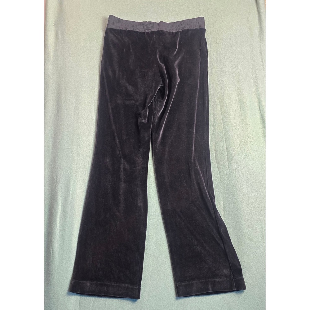 Escada Sport Emera‎ Black Velvet Wide Leg Lounge Pants Modal Cotton Size M - Picture 2 of 13
